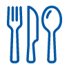 icon of a fork knife and spoon representing dining utensils perfect for a meal for 2