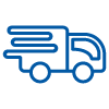 delivery truck with motion lines representing speed and efficiency for quick delivery 3 essential services