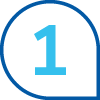 blue circle with the number one inside representing the first item in a sequence and related to eleven