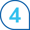 blue number four in a circular outline representing number one graphic